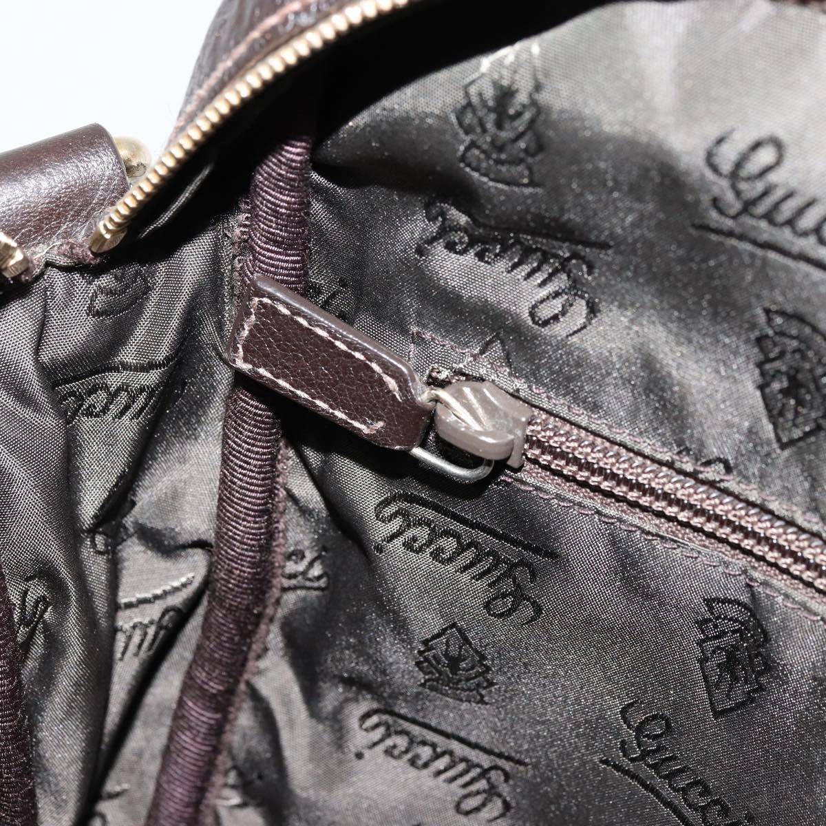 GUCCI GG Canvas Guccissima Shoulder Bag Leather Brown Gold 201448 Auth bs34524A