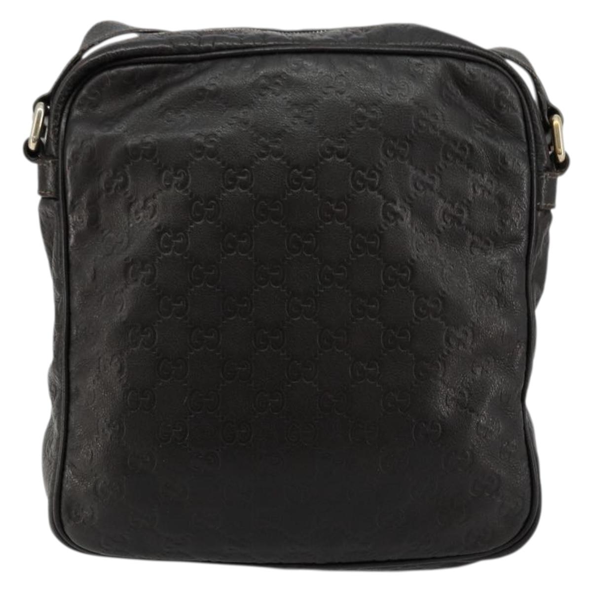 GUCCI GG Canvas Guccissima Shoulder Bag Leather Brown Gold 201448 Auth bs34524A