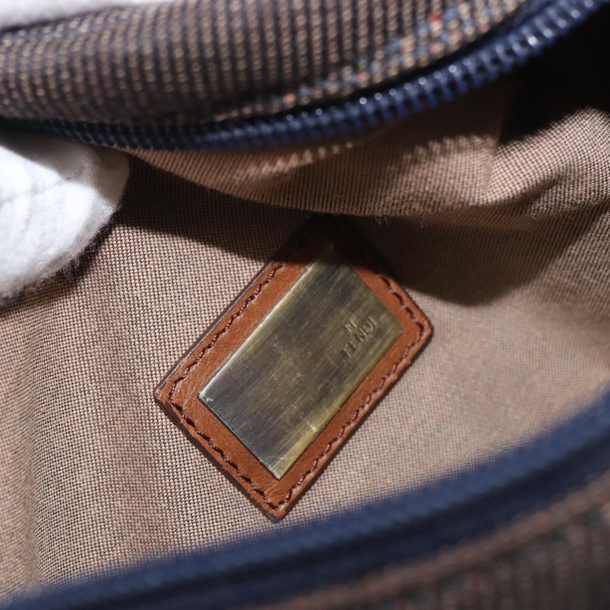 FENDI Waist bag Canvas Brown Auth bs34529