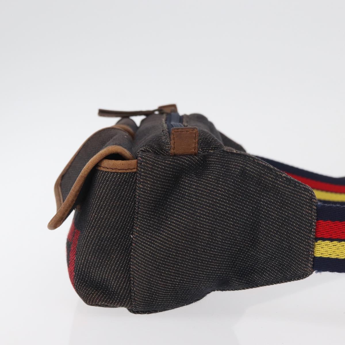 FENDI Waist bag Canvas Brown Auth bs34529