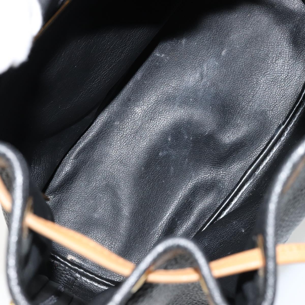 Christian Dior Purse Shoulder Bag Leather Black Gold Auth bs34533