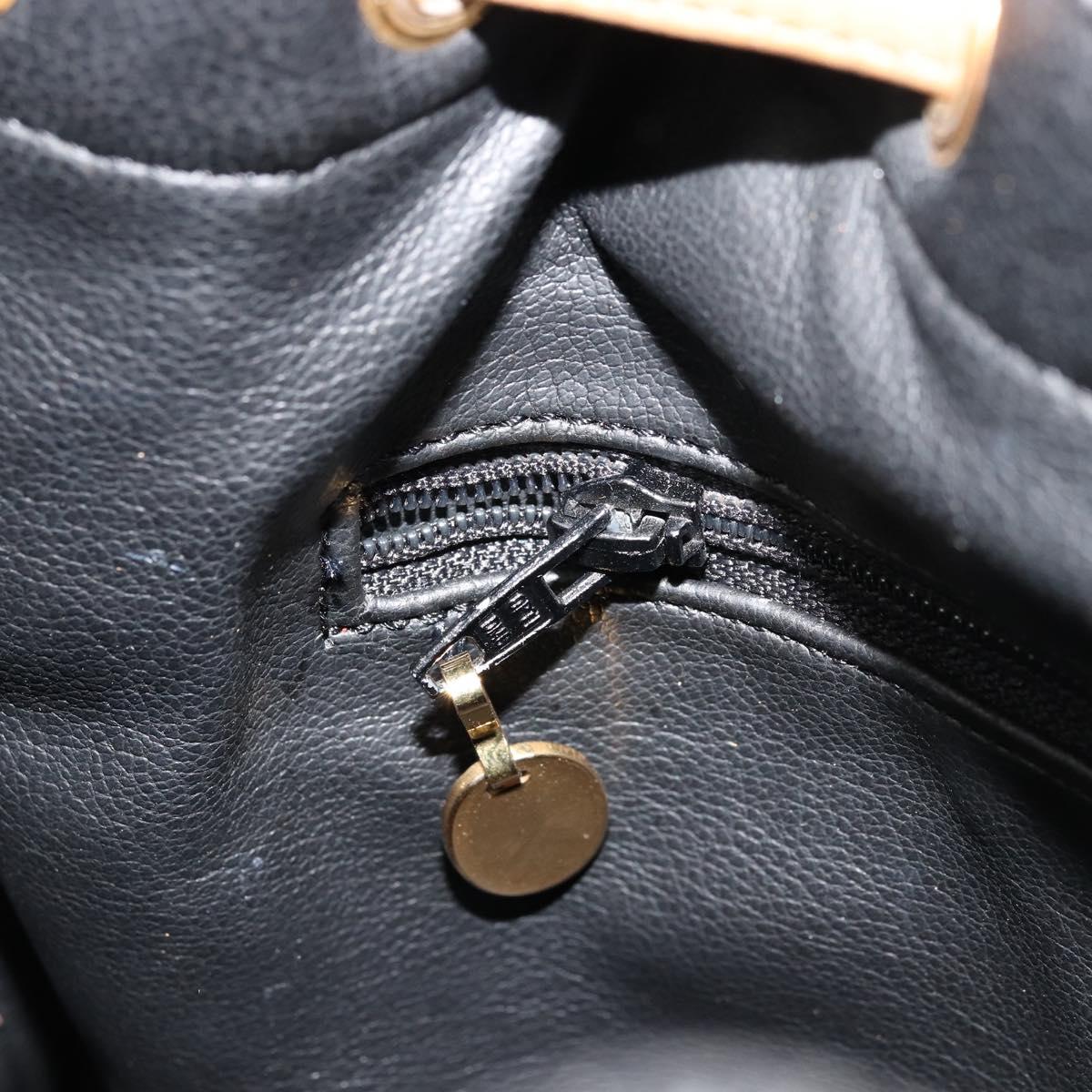 Christian Dior Purse Shoulder Bag Leather Black Gold Auth bs34533