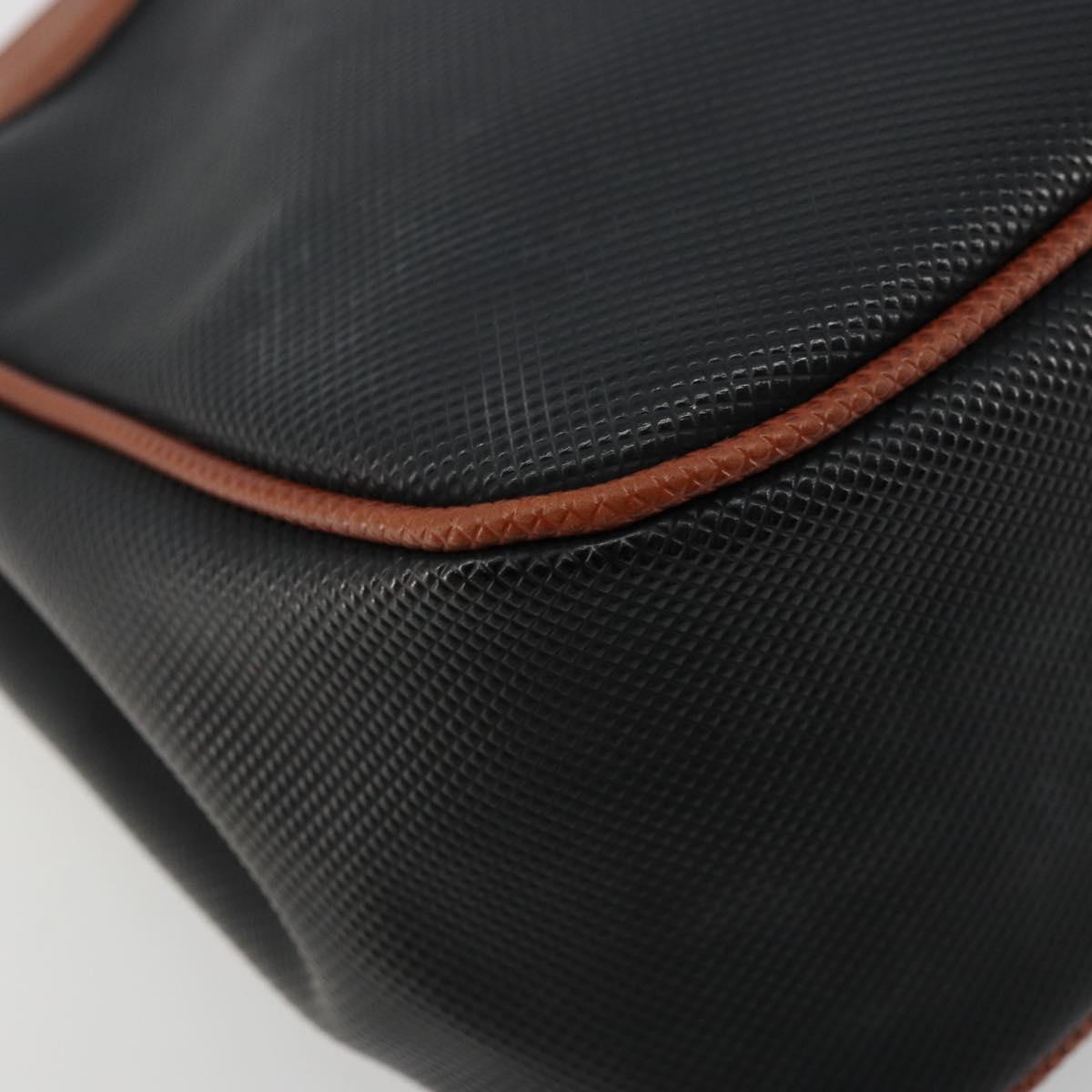 BOTTEGA VENETA Shoulder Bag PVC Leather Black Gold Auth bs34534