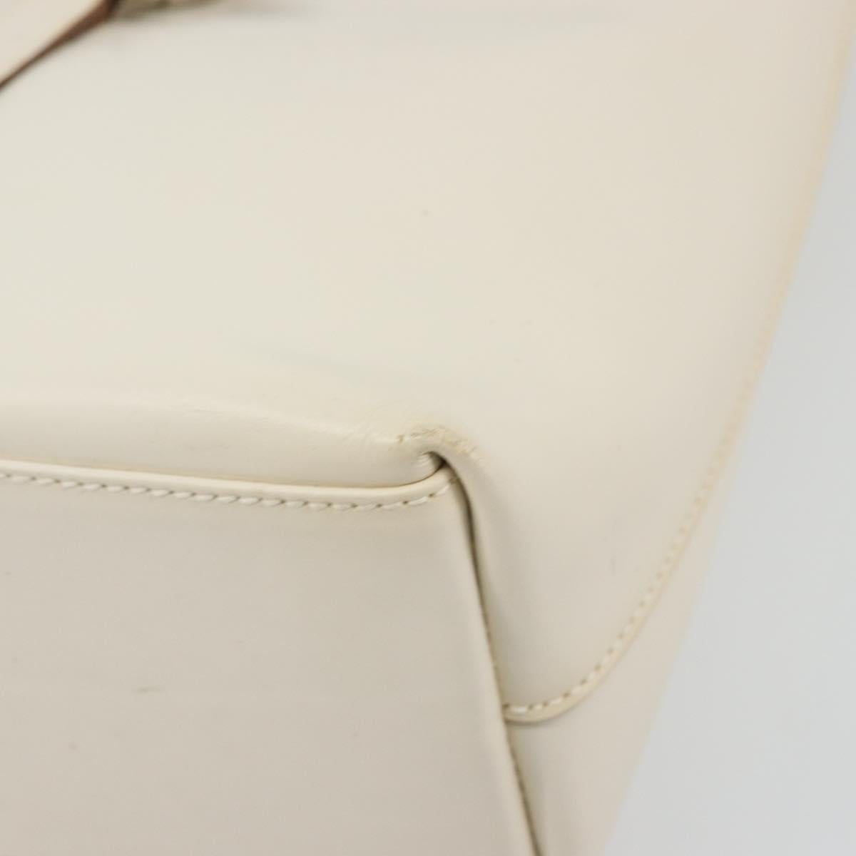 GUCCI Jackie Shoulder Bag Leather White Silver 001 3875 Auth bs34535