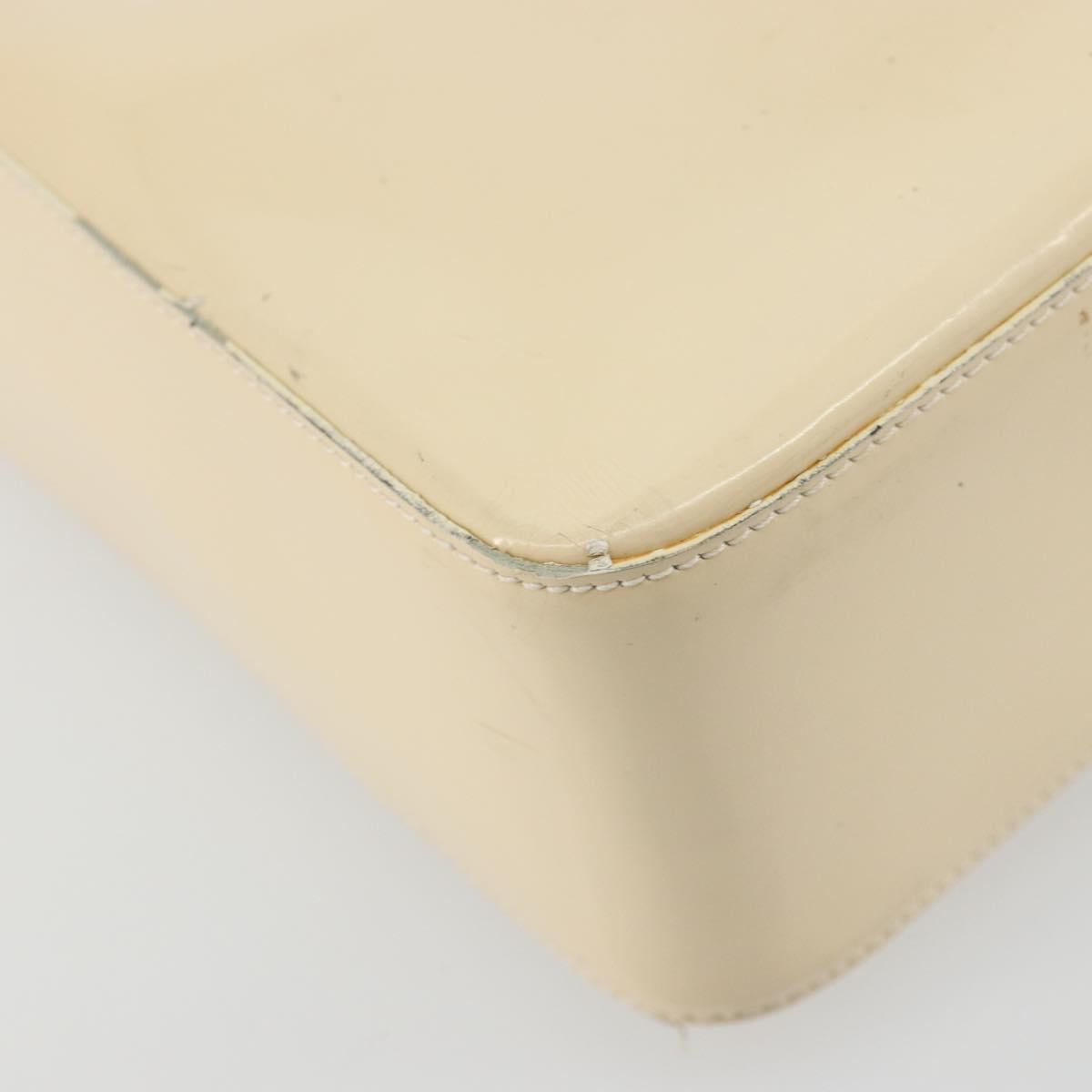 CHANEL Tote Bag Patent leather Ivory Gold CC Auth bs34540