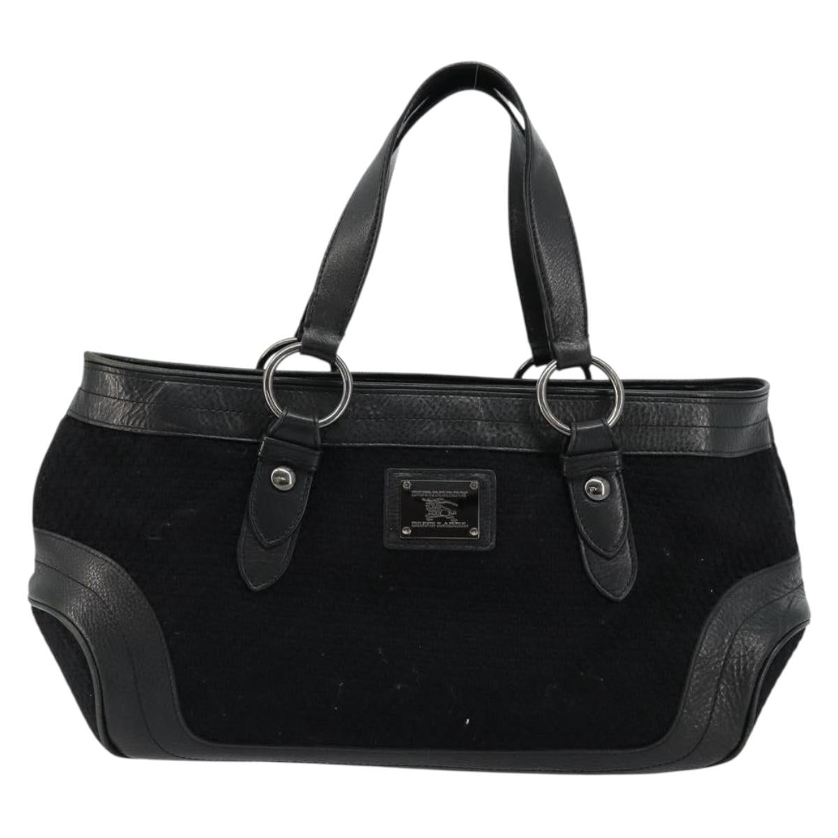 BURBERRY Blue Label Hand Bag Canvas Black Auth bs34542