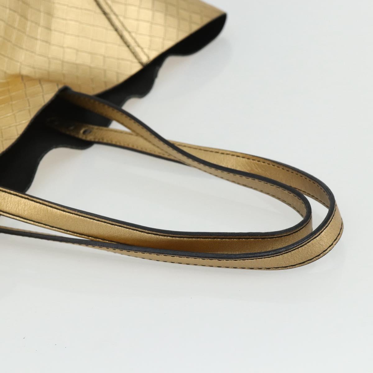 BOTTEGA VENETA INTRECCIATO Tote Bag Leather Gold Auth bs34545