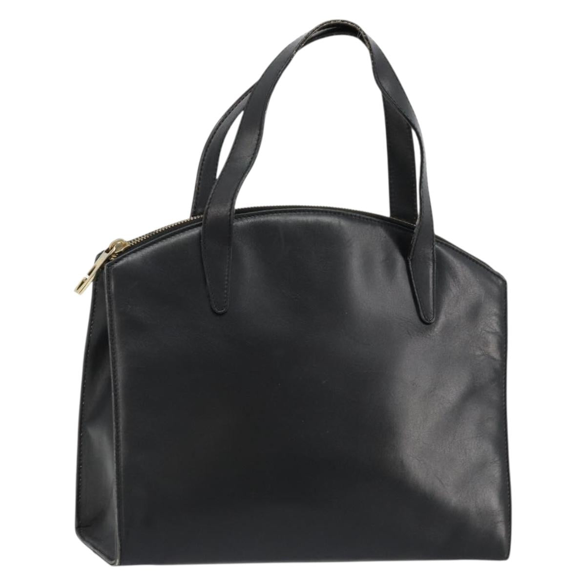 GUCCI Hand Bag Leather Black Gold 000 2058 0569 0 Auth bs34553