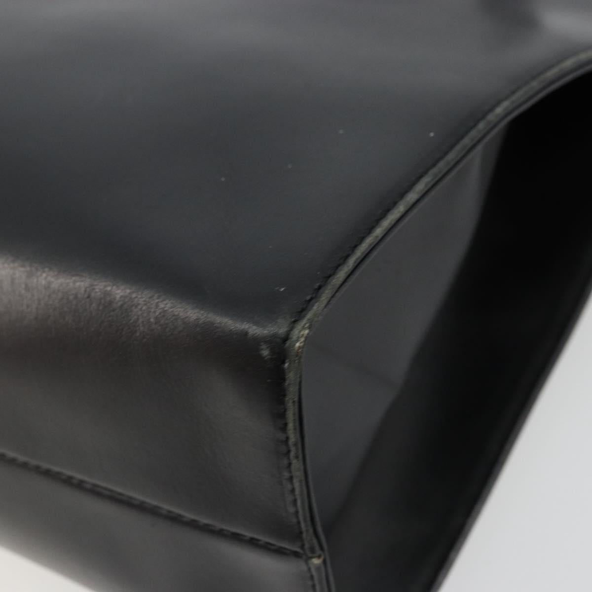 GUCCI Hand Bag Leather Black Gold 000 2058 0569 0 Auth bs34553