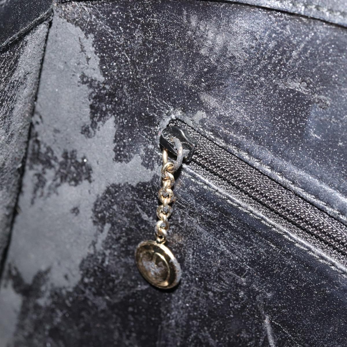 GUCCI Hand Bag Leather Black Gold 000 2058 0569 0 Auth bs34553
