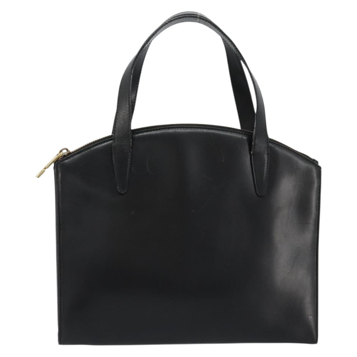 GUCCI Hand Bag Leather Black Gold 000 2058 0569 0 Auth bs34554