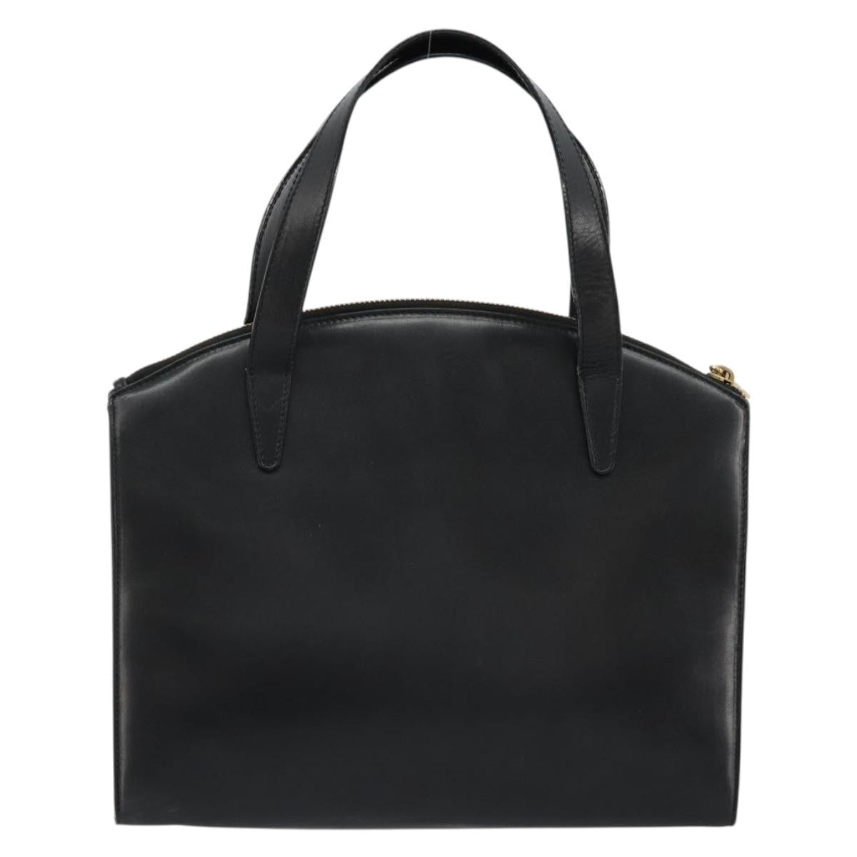 GUCCI Hand Bag Leather Black Gold 000 2058 0569 0 Auth bs34554