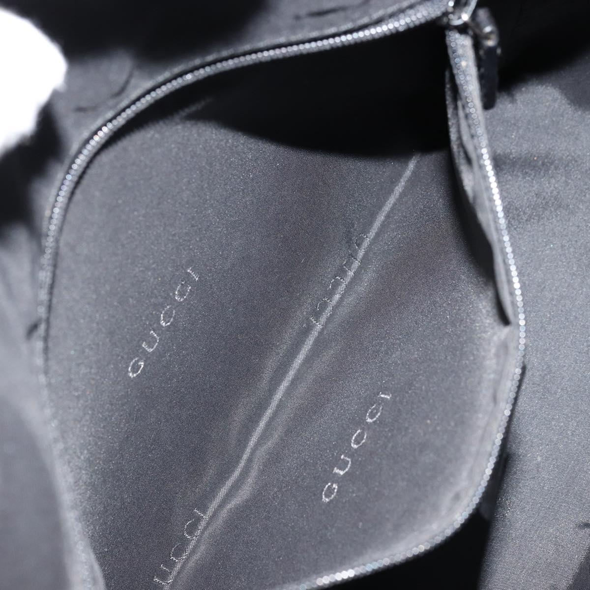 GUCCI Shoulder Bag Nylon Black Silver 001 3766 2123 Auth bs34556