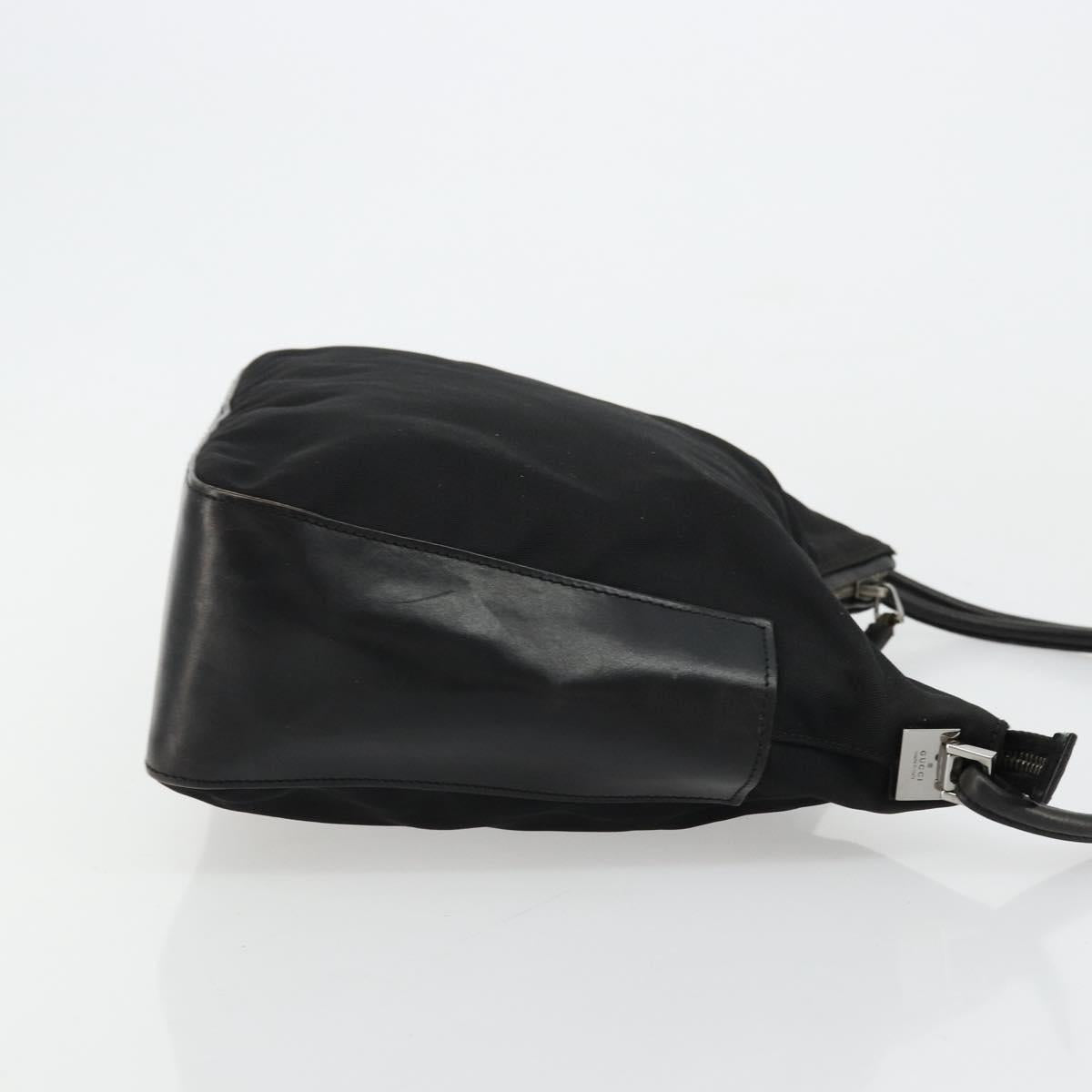 GUCCI Shoulder Bag Nylon Black Silver 001 3766 2123 Auth bs34556
