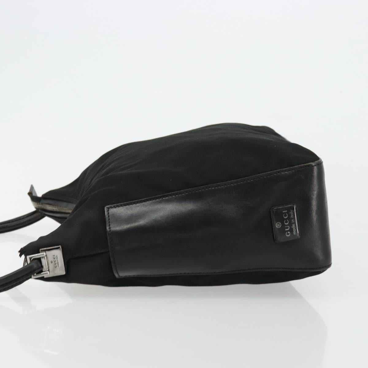 GUCCI Shoulder Bag Nylon Black Silver 001 3766 2123 Auth bs34556