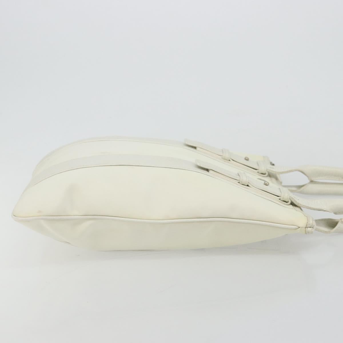 Salvatore Ferragamo Tote Bag Nylon White Silver Auth bs34557