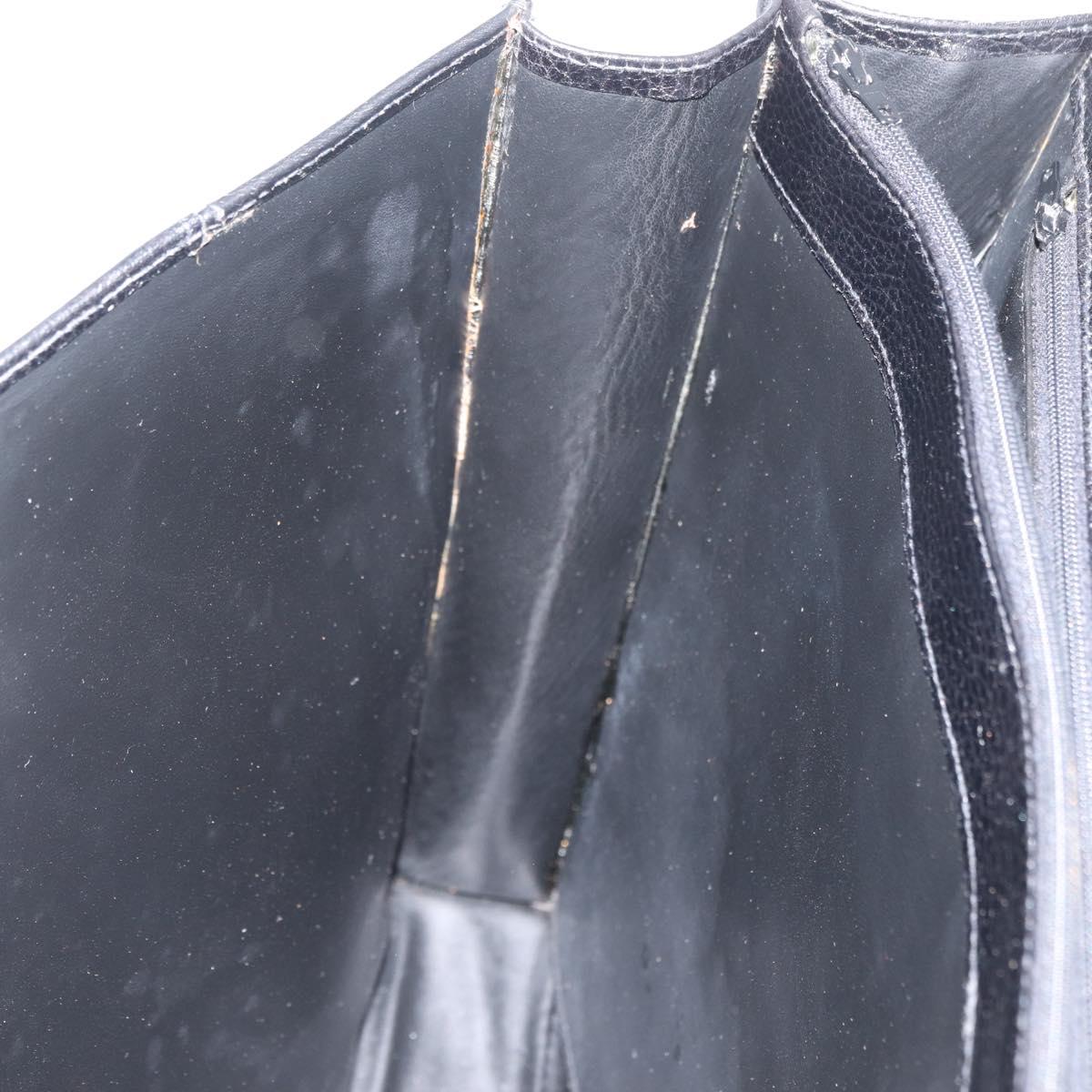 BALLY Business Bag Leather Black Gold Auth bs34560