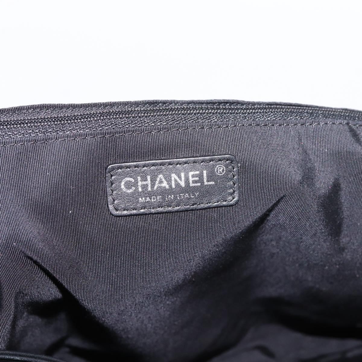 CHANEL Chain Matelasse 2.55 Shoulder Bag Patent leather Black CC Auth bs34563