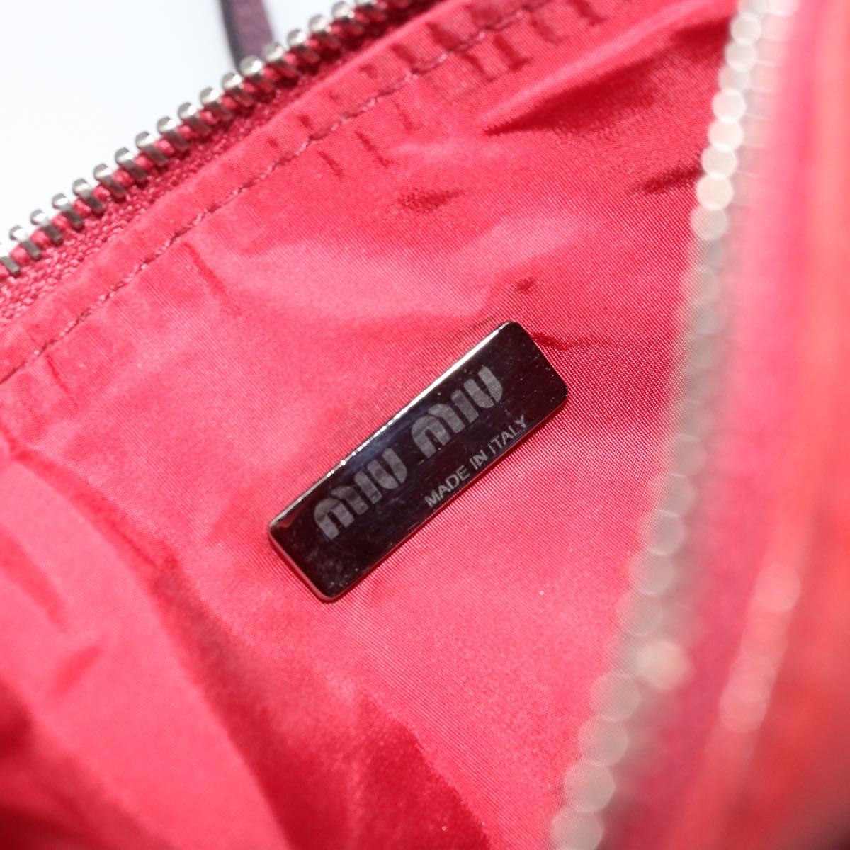 Miu Miu Hand Pouch Hand Bag Leather Red Auth bs34578
