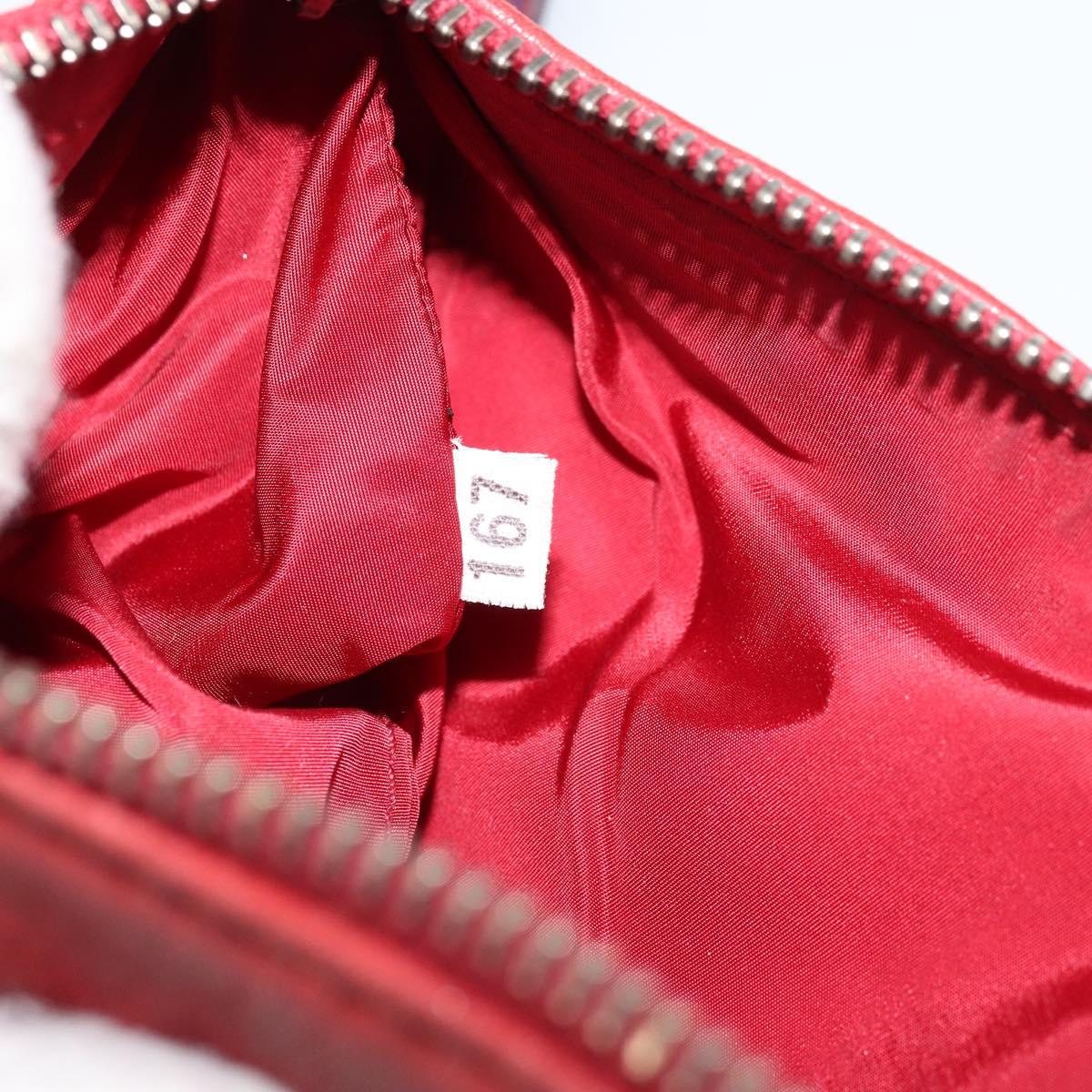 Miu Miu Hand Pouch Hand Bag Leather Red Auth bs34578