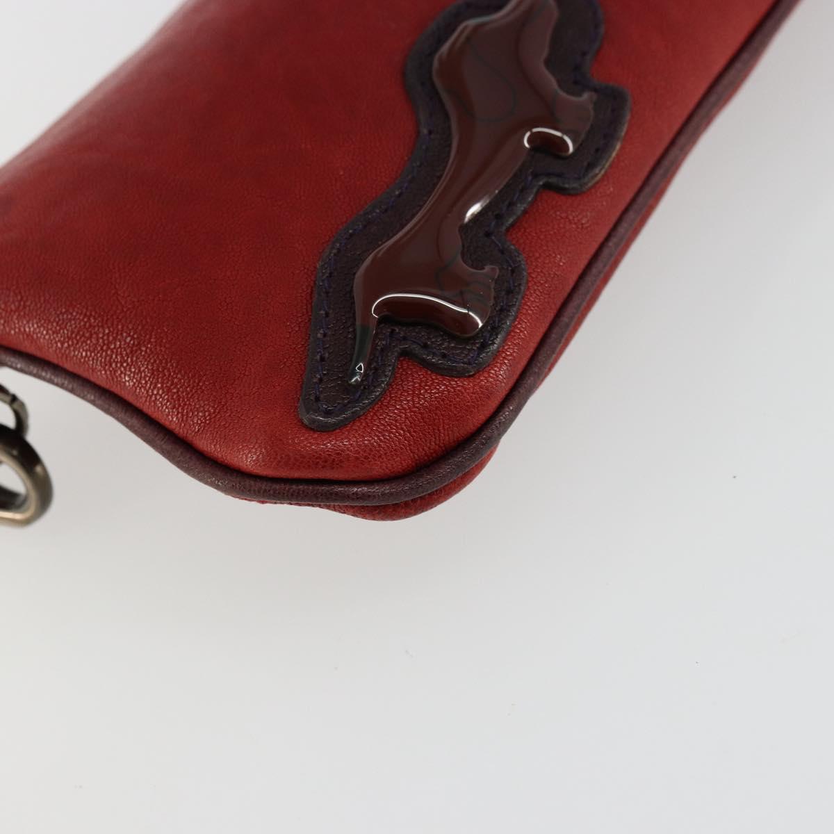 Miu Miu Hand Pouch Hand Bag Leather Red Auth bs34578
