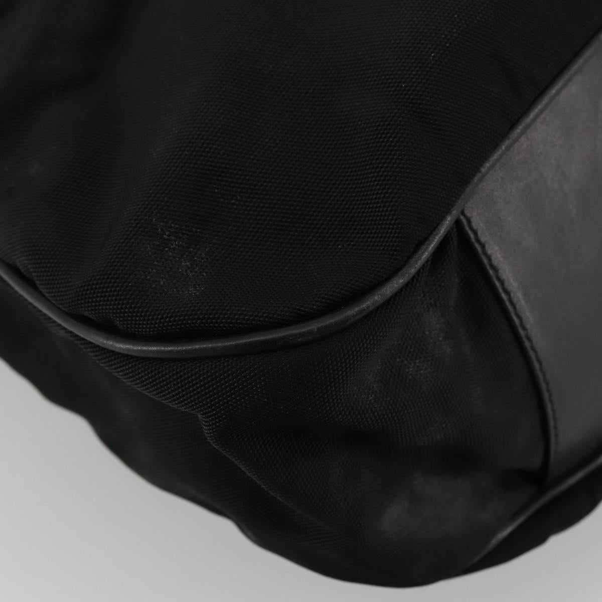 GUCCI Bamboo Shoulder Bag Nylon Black Silver 001 1577 Auth bs34590