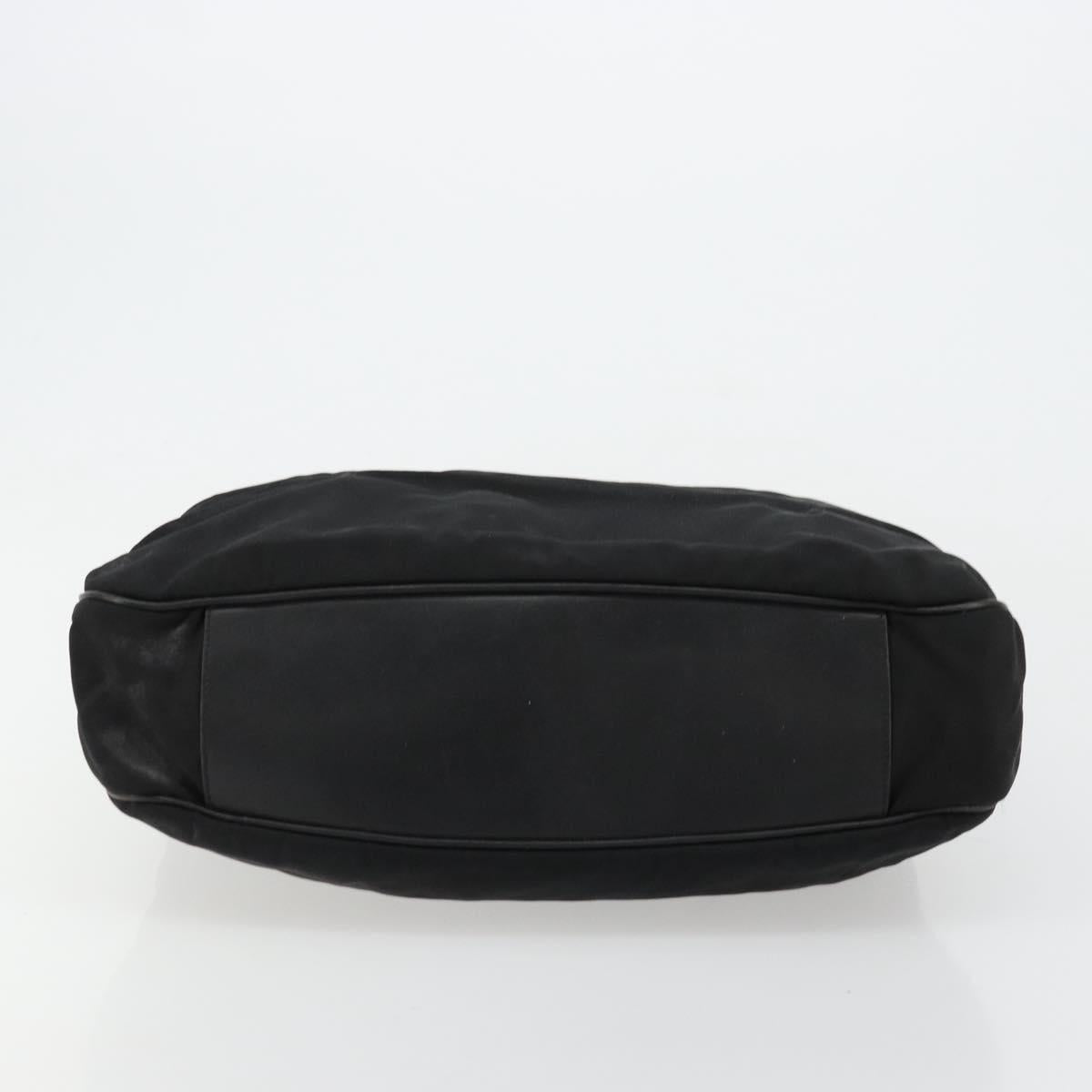 GUCCI Bamboo Shoulder Bag Nylon Black Silver 001 1577 Auth bs34590