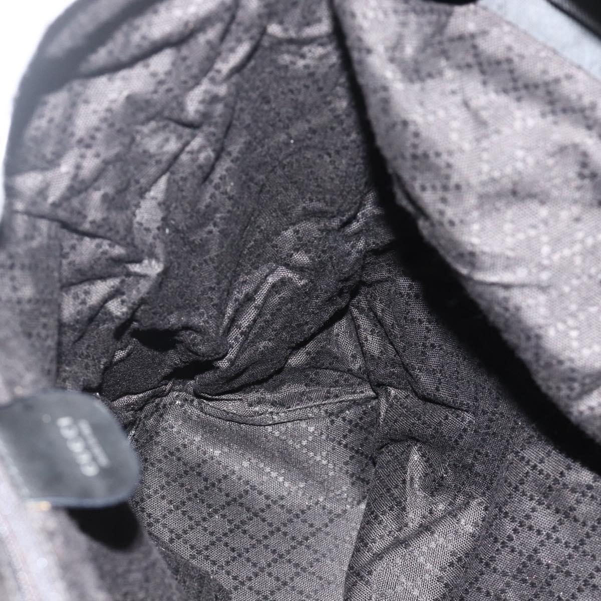 GUCCI Bamboo Hand Bag Nylon Black Silver 002 2854 0412 5 Auth bs34591