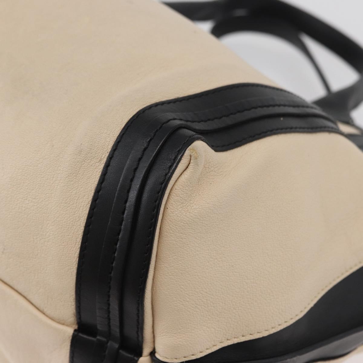Chloe Tote Bag Leather Beige Gold Auth bs34598A