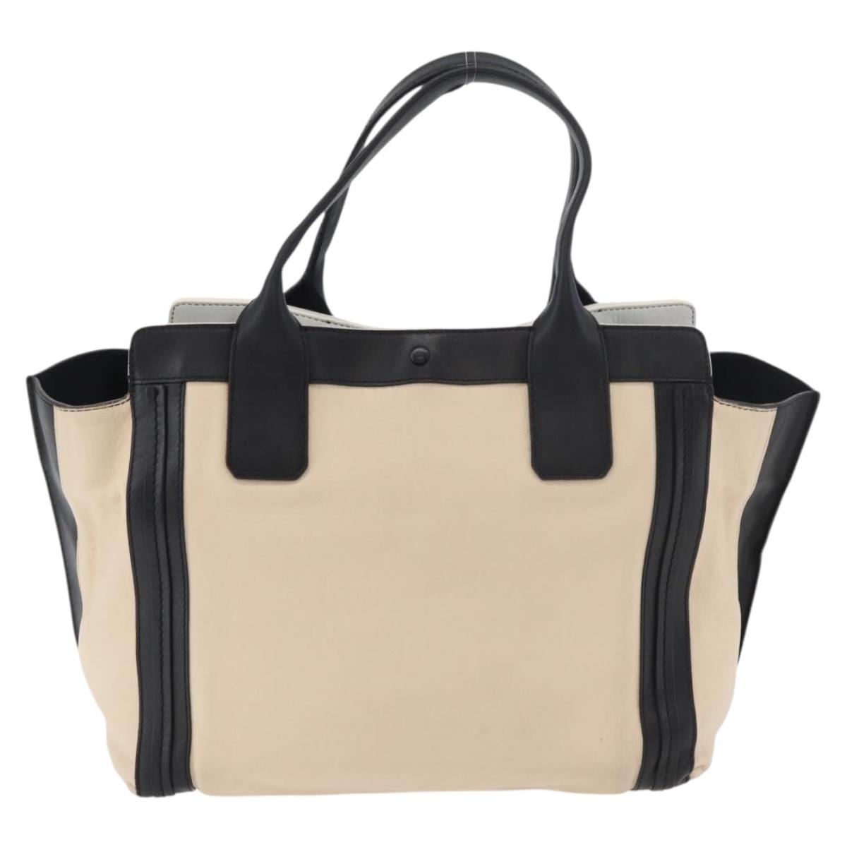 Chloe Tote Bag Leather Beige Gold Auth bs34598A