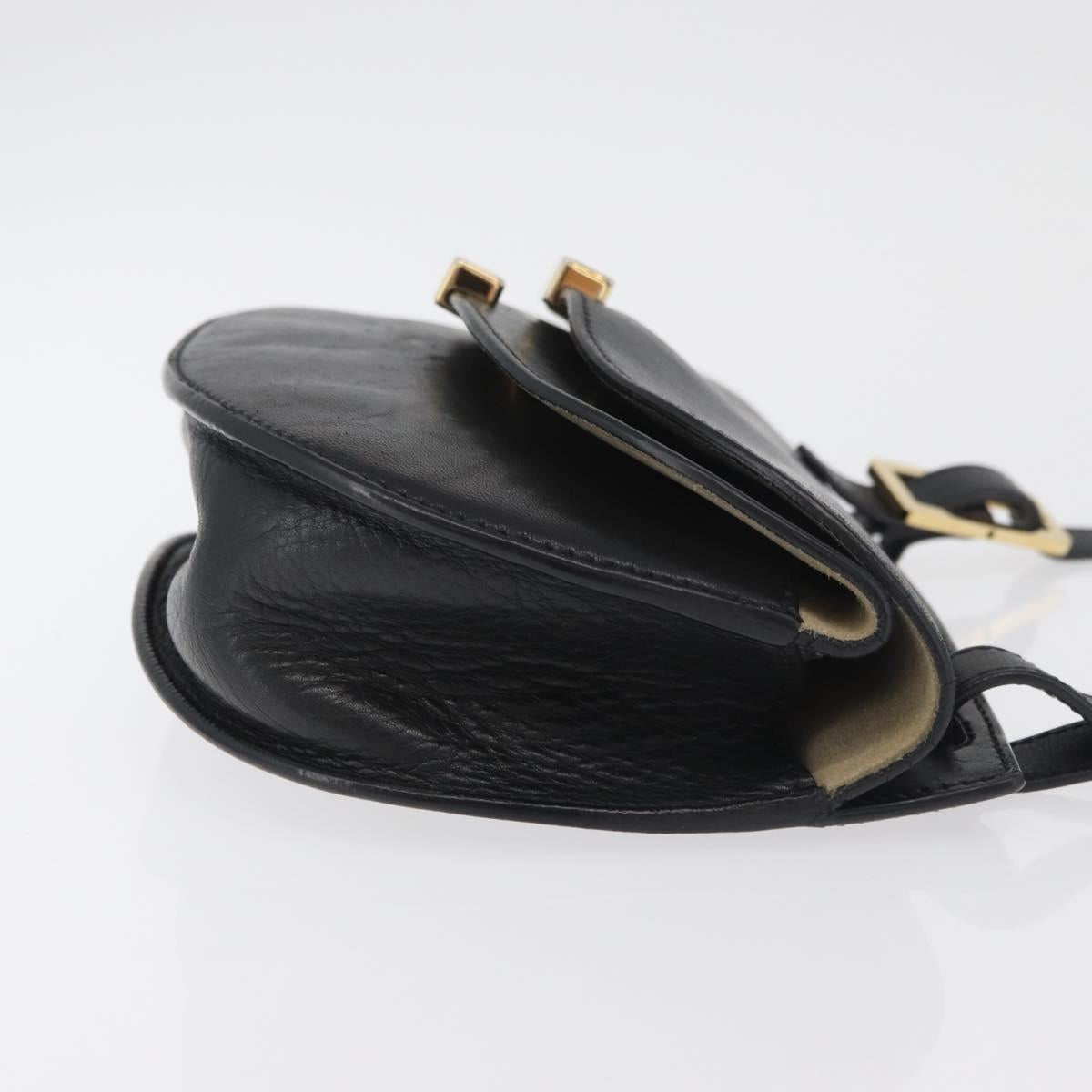 Chloe Shoulder Bag Leather Black Gold Auth bs34599