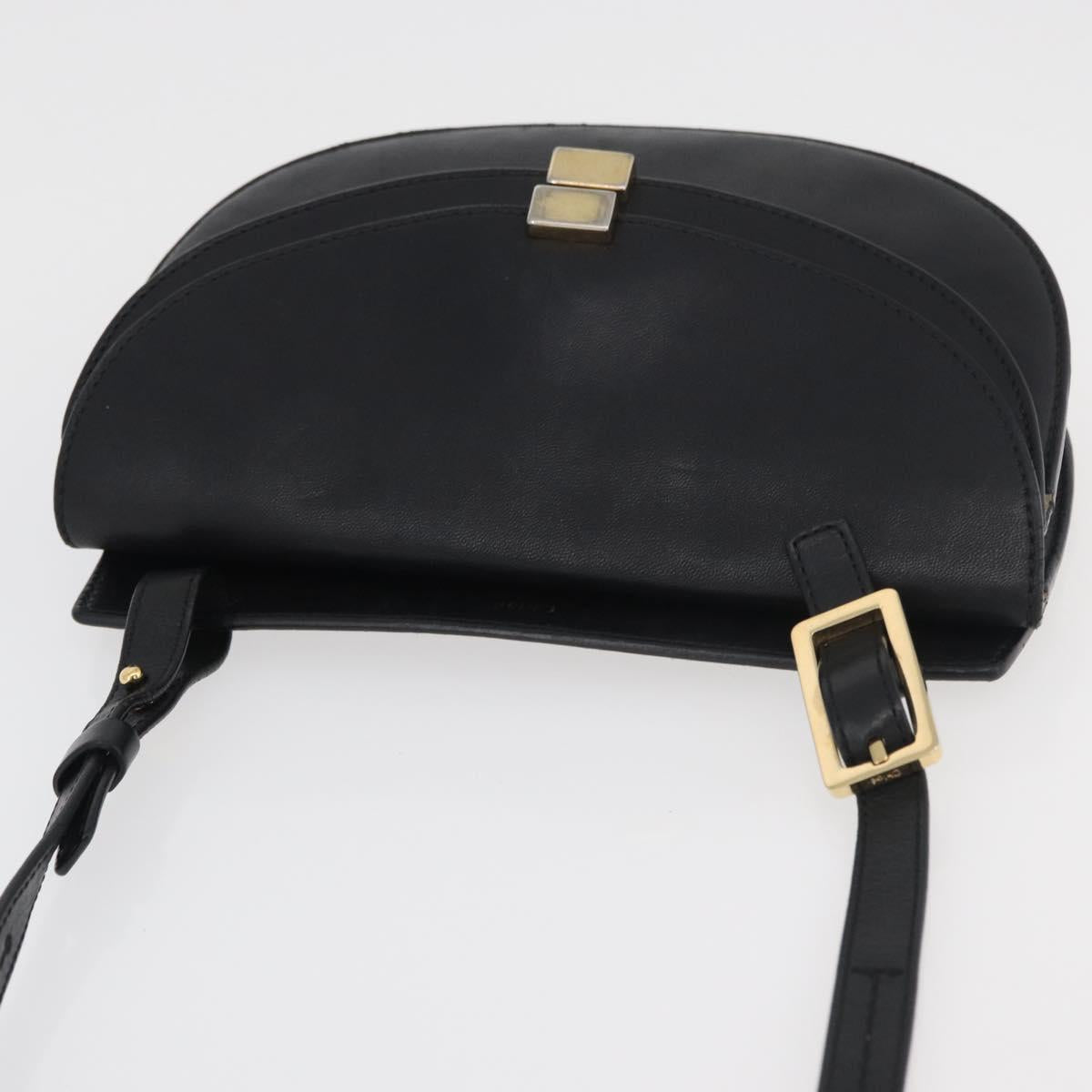 Chloe Shoulder Bag Leather Black Gold Auth bs34599