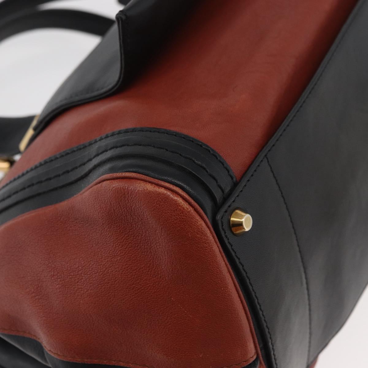 Chloe Hand Bag Leather 2way Brown Gold Auth bs34604A