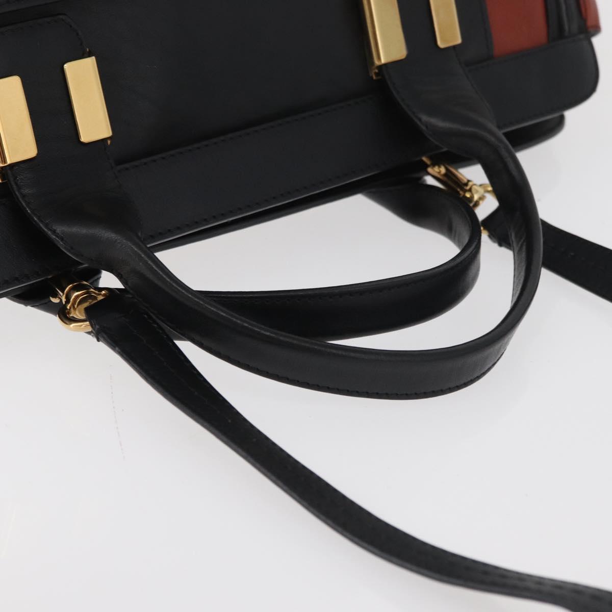 Chloe Hand Bag Leather 2way Brown Gold Auth bs34604A