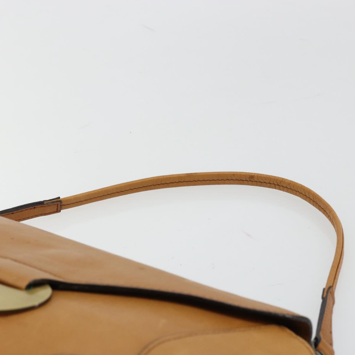 Chloe Shoulder Bag Leather Beige Gold Auth bs34605