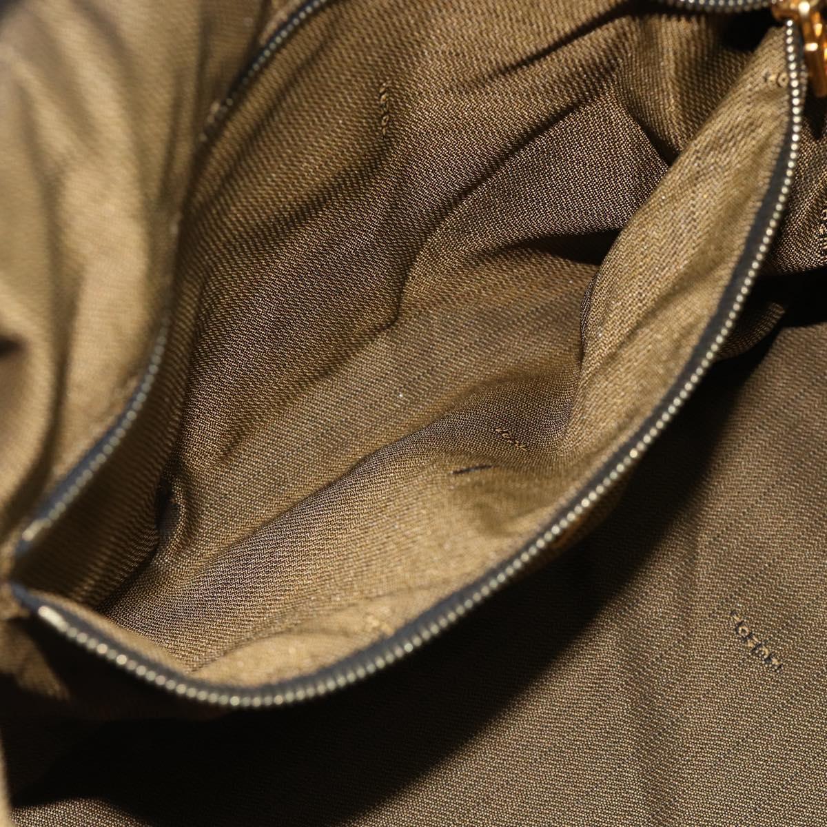 FENDI Zucca Canvas Hand Bag Black Brown Auth bs34606