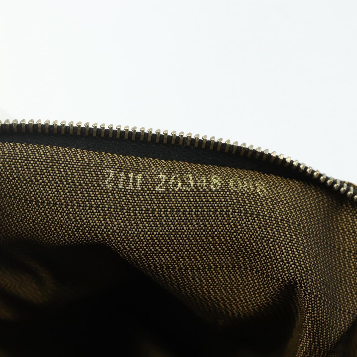 FENDI Zucca Canvas Hand Bag Black Brown Auth bs34606
