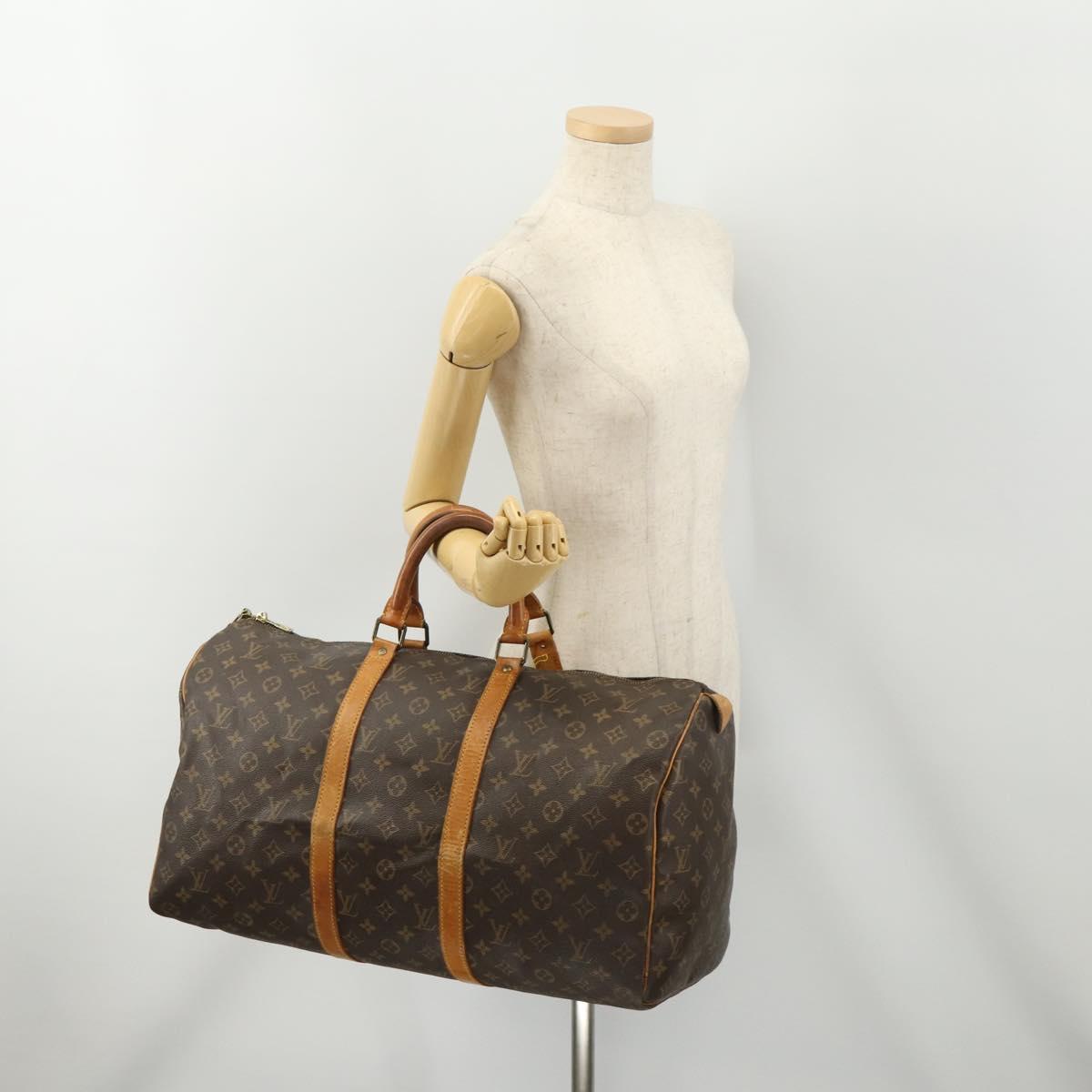 LOUIS VUITTON Monogram Keepall 50 Boston Bag M41426 LV Auth bs34609