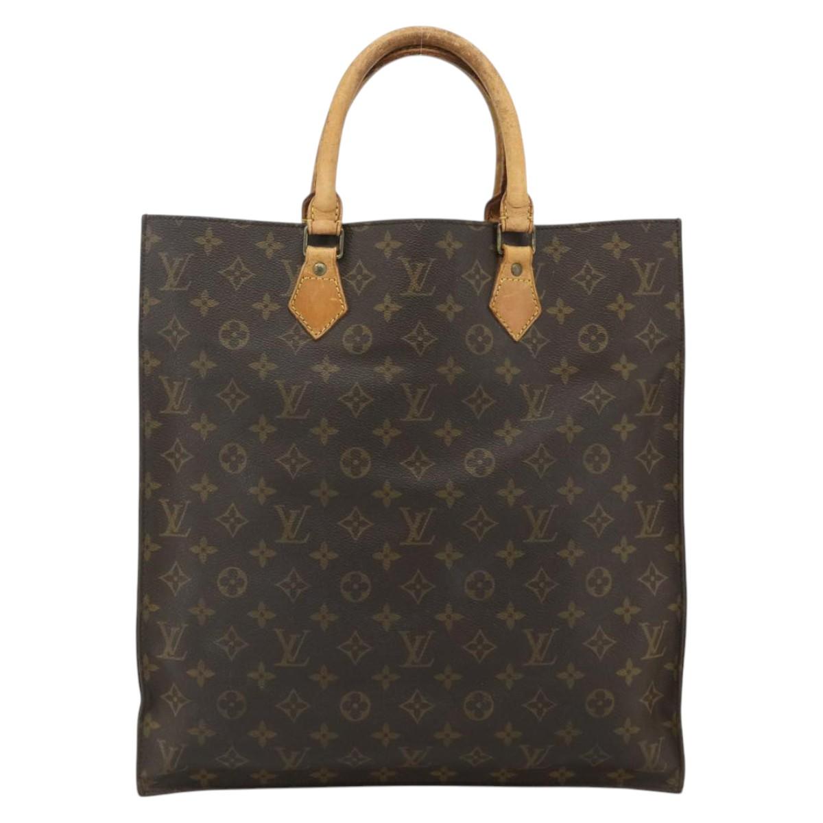 LOUIS VUITTON Monogram Sac Plat Hand Bag M51140 LV Auth bs34613