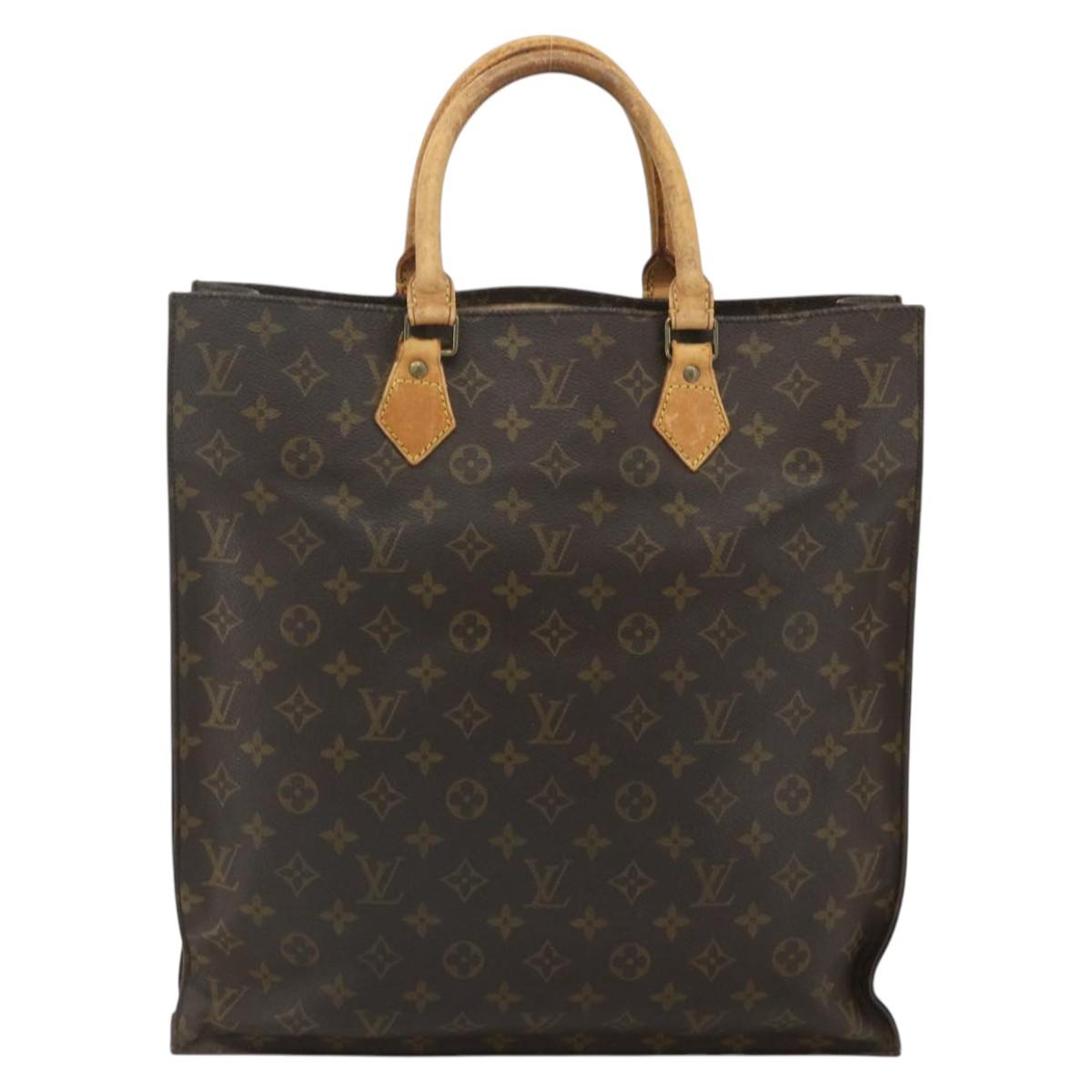 LOUIS VUITTON Monogram Sac Plat Hand Bag M51140 LV Auth bs34613