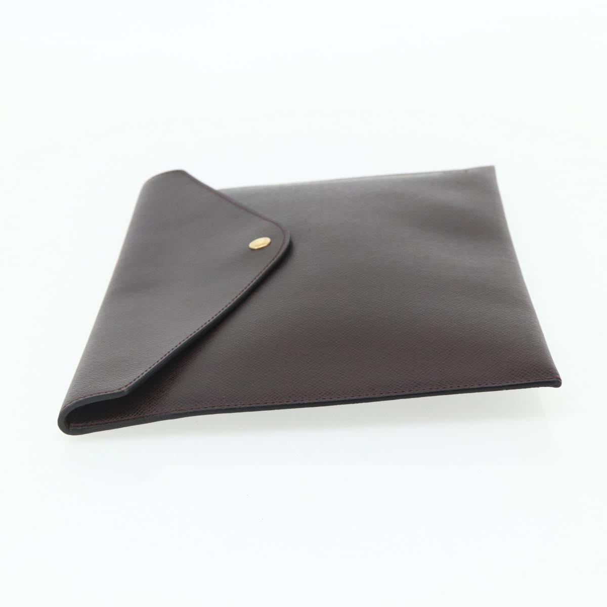 LOUIS VUITTON Taiga Document Case Acajou M99087 LV Auth bs34620