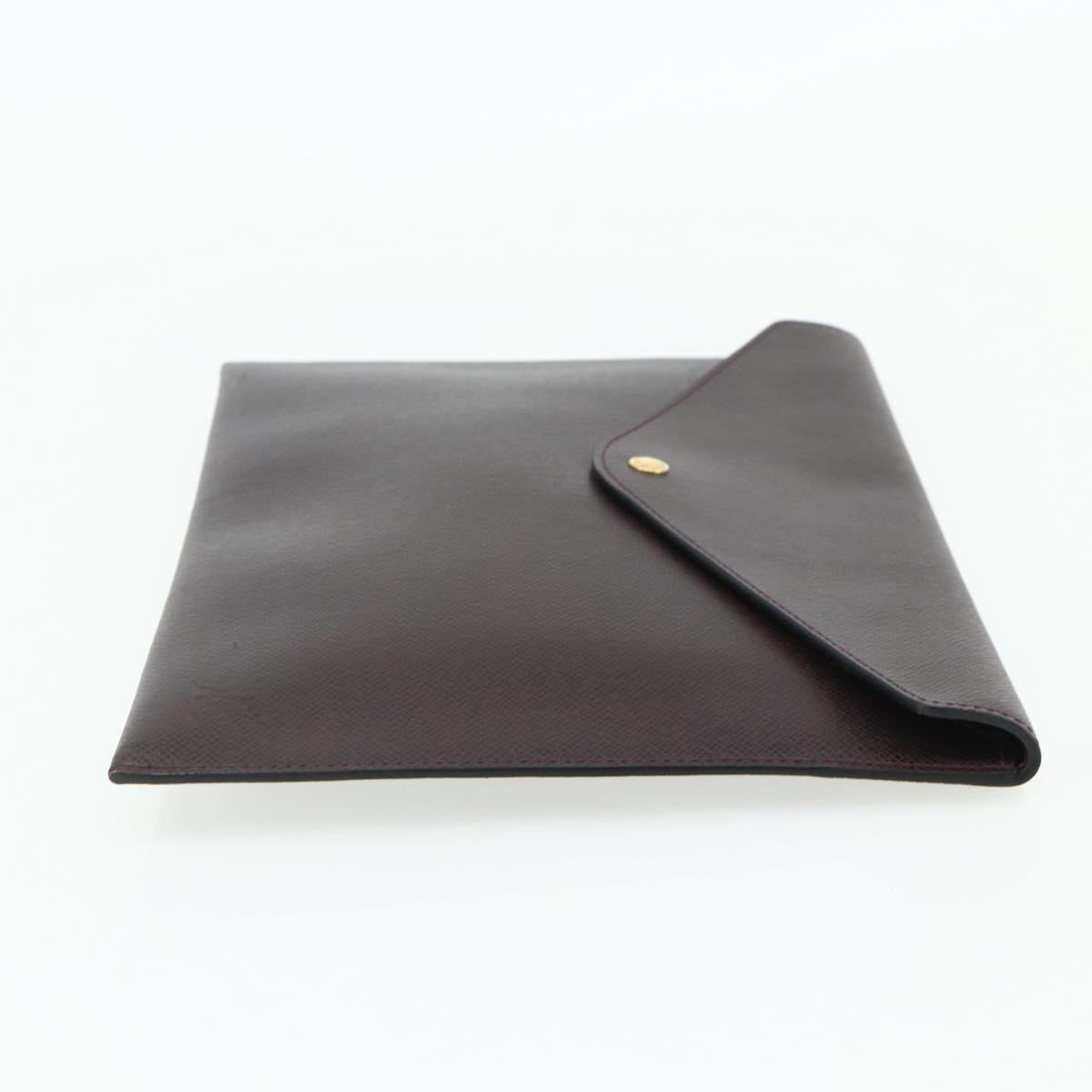 LOUIS VUITTON Taiga Document Case Acajou M99087 LV Auth bs34620