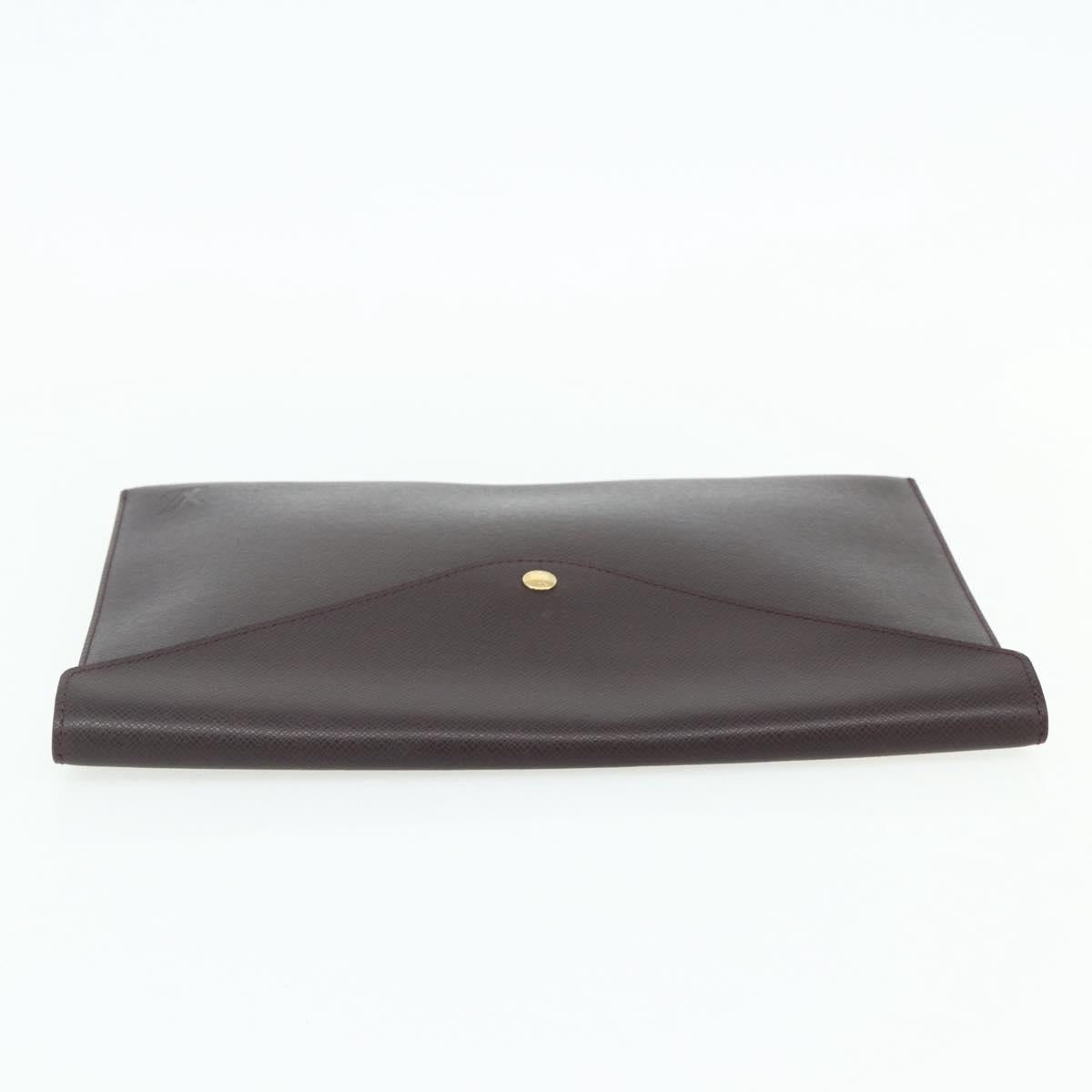 LOUIS VUITTON Taiga Document Case Acajou M99087 LV Auth bs34620