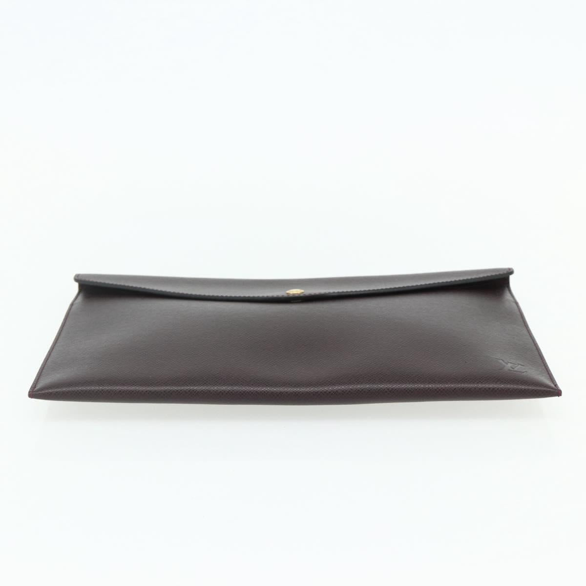 LOUIS VUITTON Taiga Document Case Acajou M99087 LV Auth bs34620
