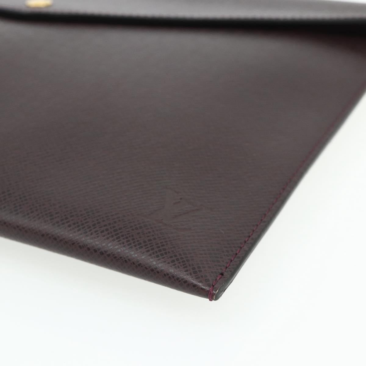 LOUIS VUITTON Taiga Document Case Acajou M99087 LV Auth bs34620