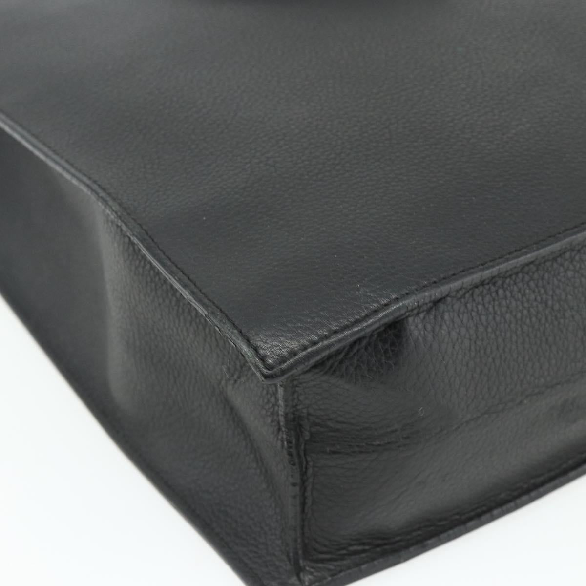 CARTIER Tote Bag Leather Black Gold Auth bs34621