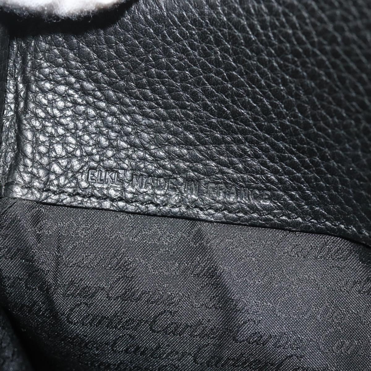 CARTIER Tote Bag Leather Black Gold Auth bs34621