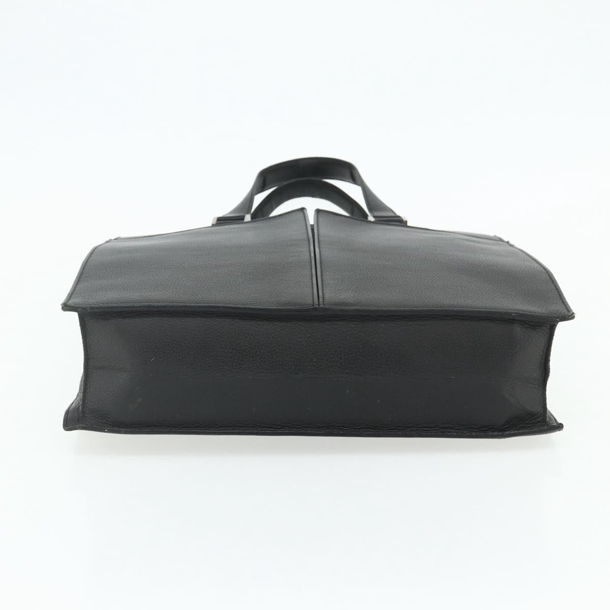 CARTIER Tote Bag Leather Black Gold Auth bs34621