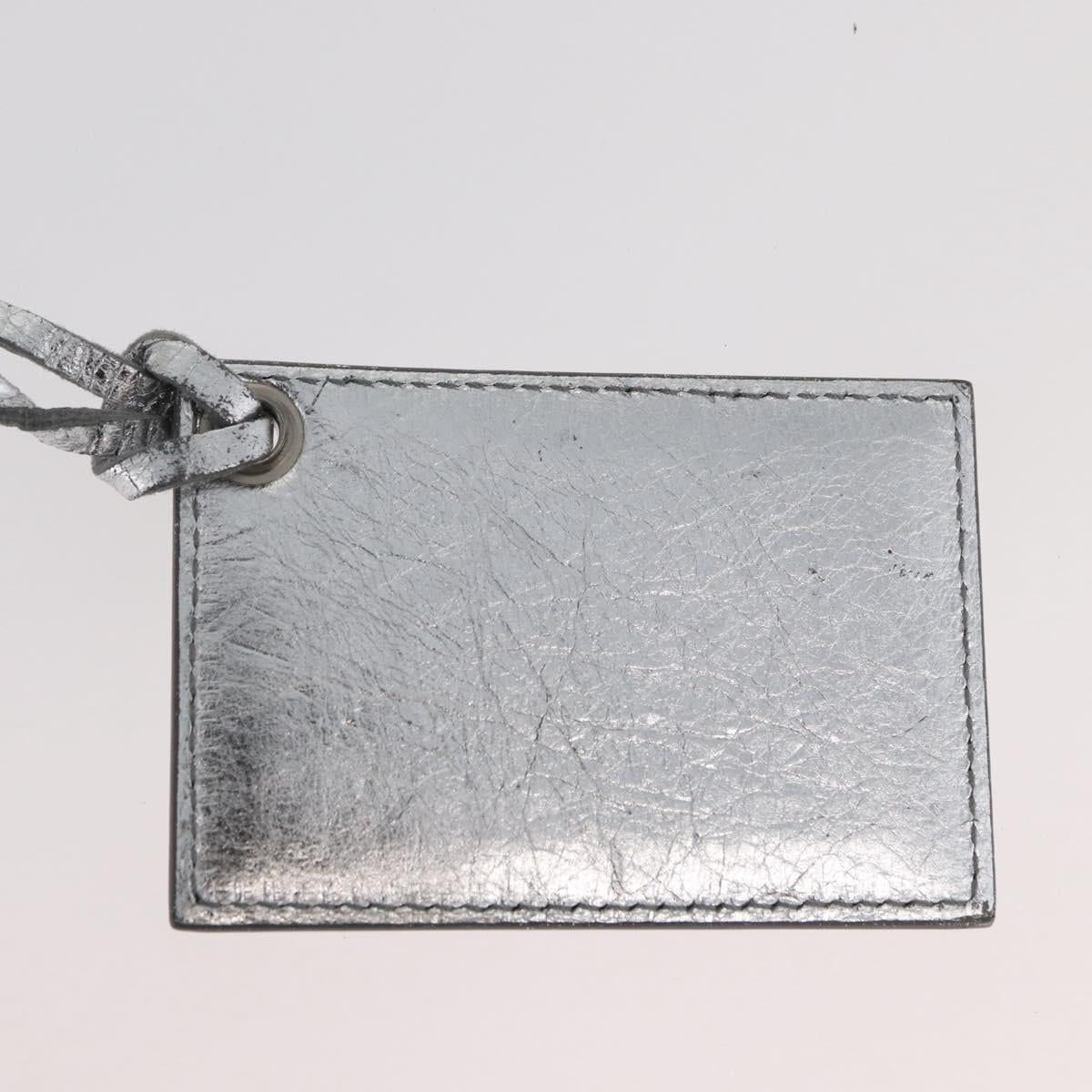 BALENCIAGA Paper Zip Around Hand Bag Leather 2way Silver 370926 Auth bs34624A