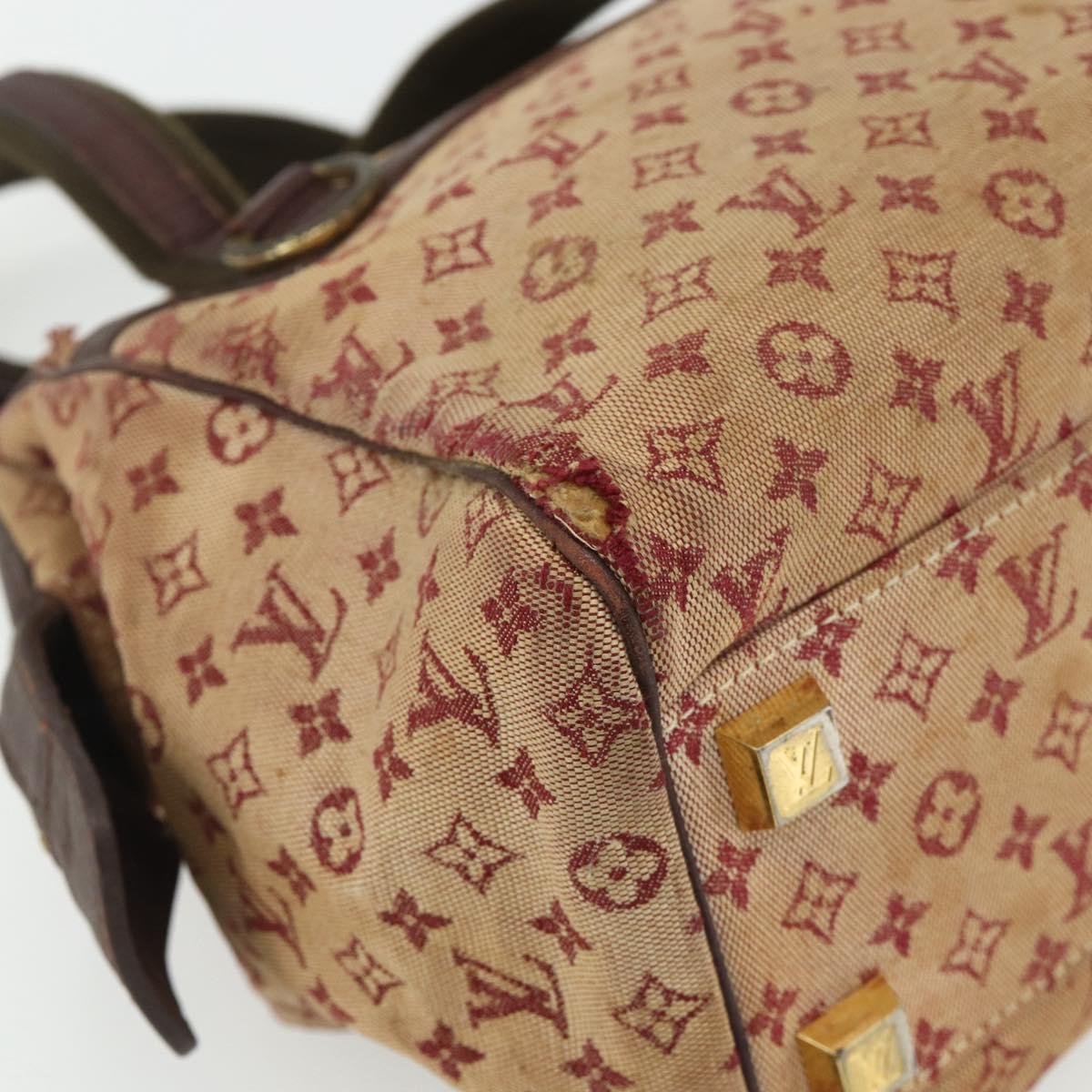 LOUIS VUITTON Monogram Mini Josephine PM Hand Bag Red M92216 LV Auth bs34631
